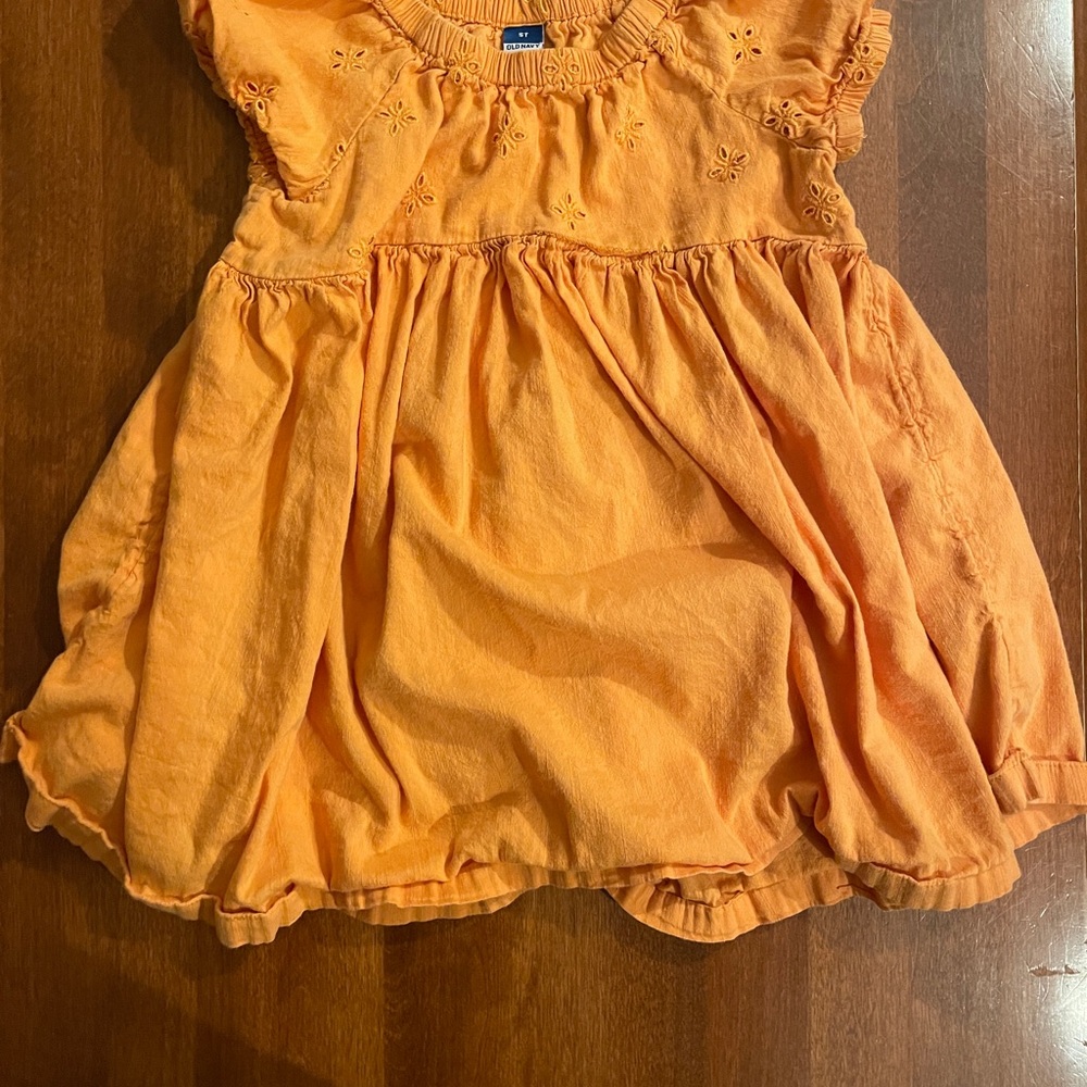 Orange Eyelet Toddler 5T Dress
